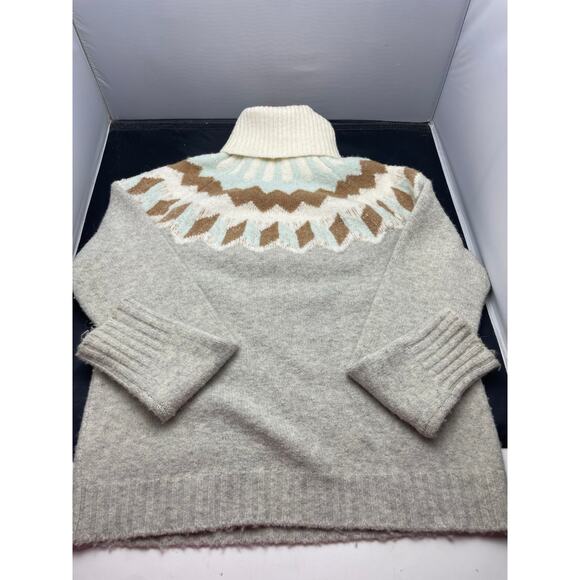 J Crew Fair Isle Turtleneck Sweater Size S Supersoft Alpaca Wool Blend - Picture 5 of 6